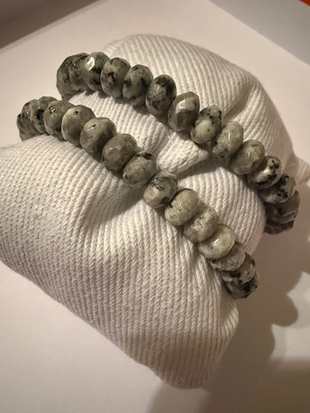 Buddha White Turquoise and Jasper beaded stretch bracelet set